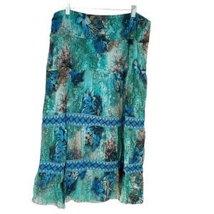 Notations Tiered Lined Maxi Skirt Size L